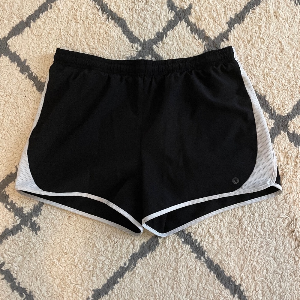 Black and white athletic shorts